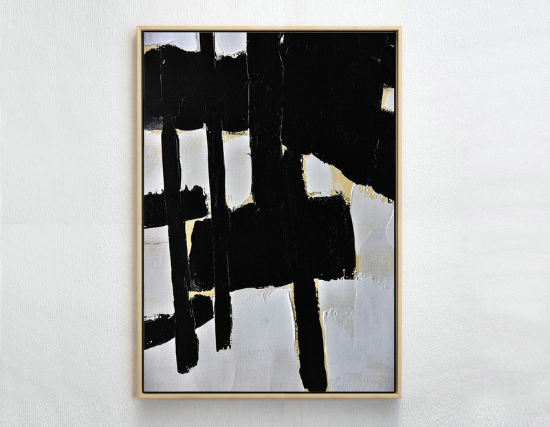 Original Extra Large Wall Art,Minimalist Painting On Canvas, Palette Knife Vertical Minimal Art - Large Wall Art Canvas